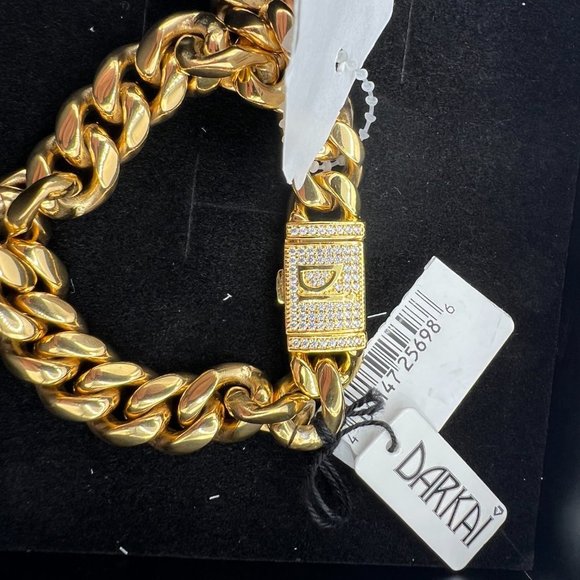 Darkai 18K Gold-Plated & Cubic Zirconia Cuban-Link Chain Bracelet - Picture 4 of 8